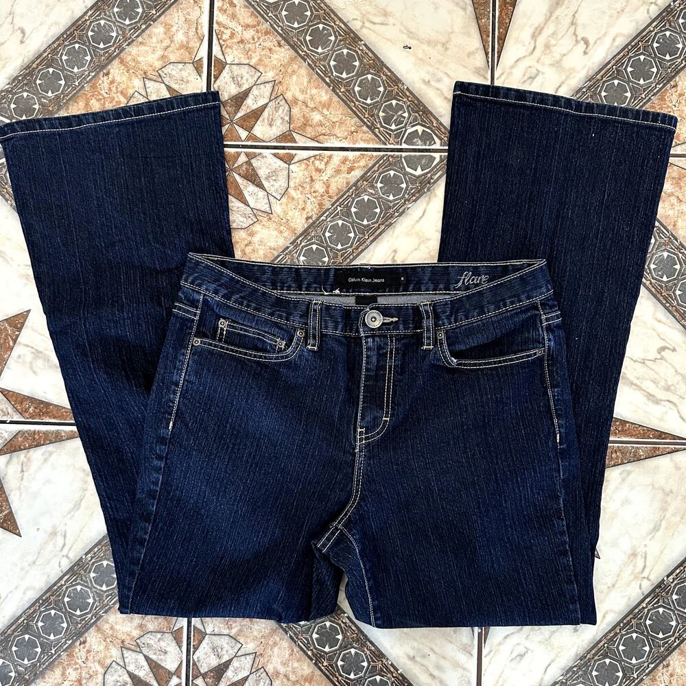 Calvin Klein Size 10 Flare‎ Jeans with Contrast Stitching - Picture 3 of 9